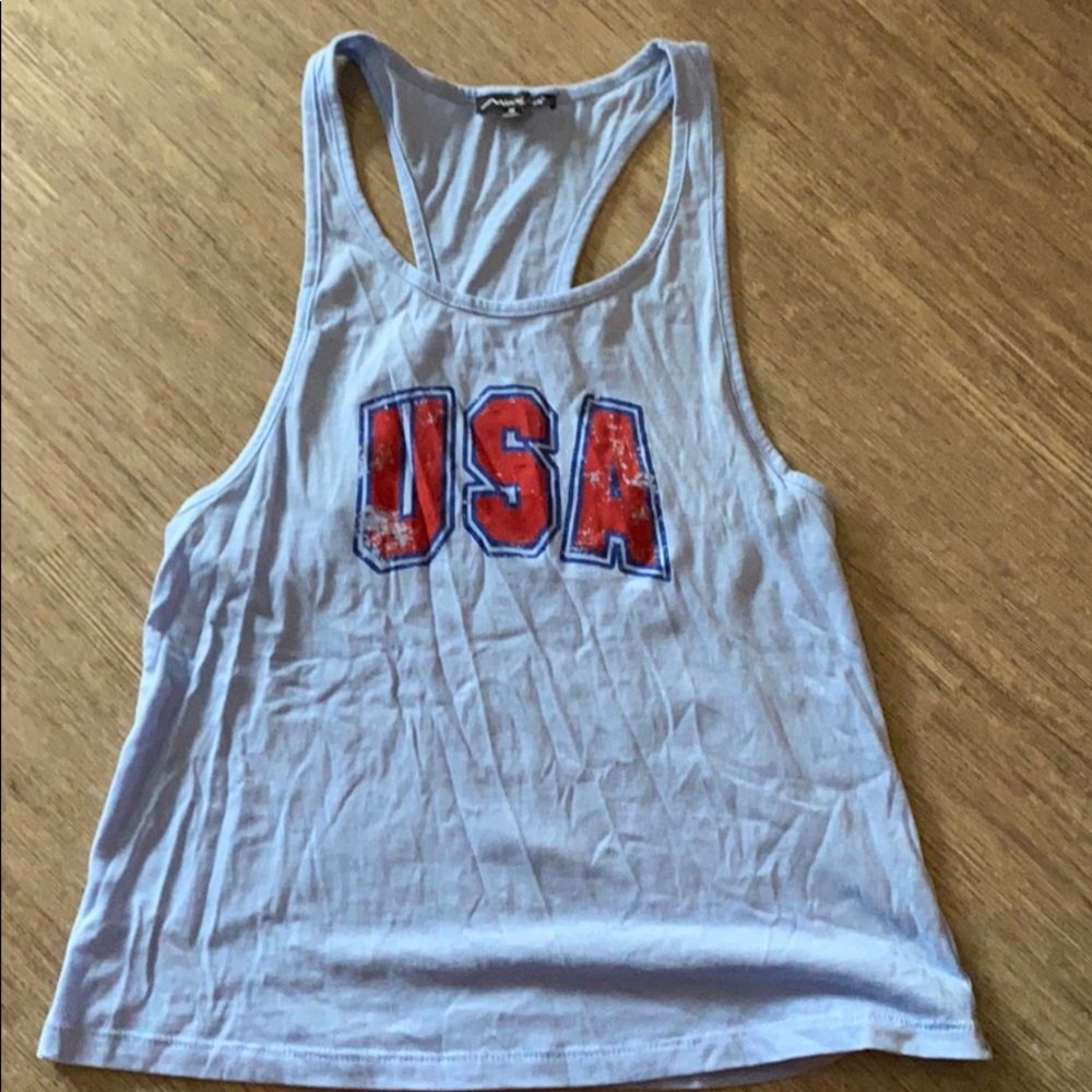 blue USA tank